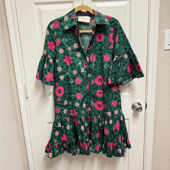 LA DoubleJ Dresses & Skirts - La DoubleJ Green and Pink Floral Dress